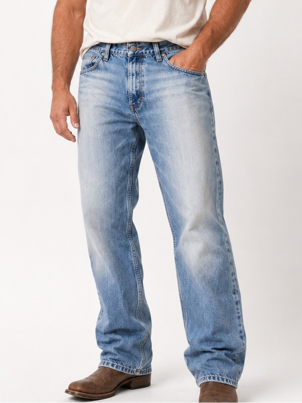 Wrangler Retro Relaxed Boot Jeans Men’s 40 Waist 29 Inseam Light Wash Western